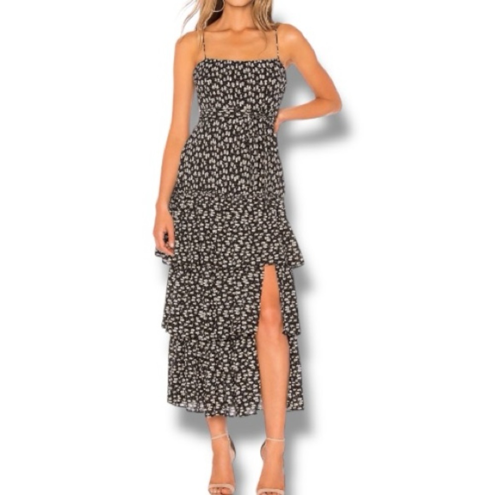 LIKELY Harlow Floral Sorel Dress in Black Cream Size 8 NWT